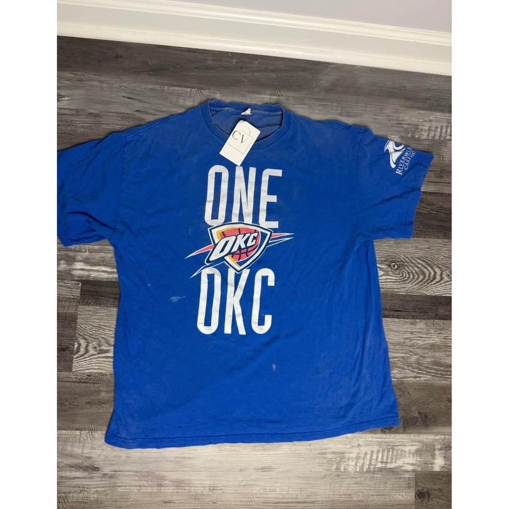 Oklahoma City Thunder One OKC Blue Graphic T-Shirt Mens XL Riverwind Casino NBA